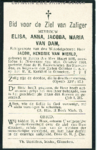  Dam, van, overleden op zondag 18 oktober 1914